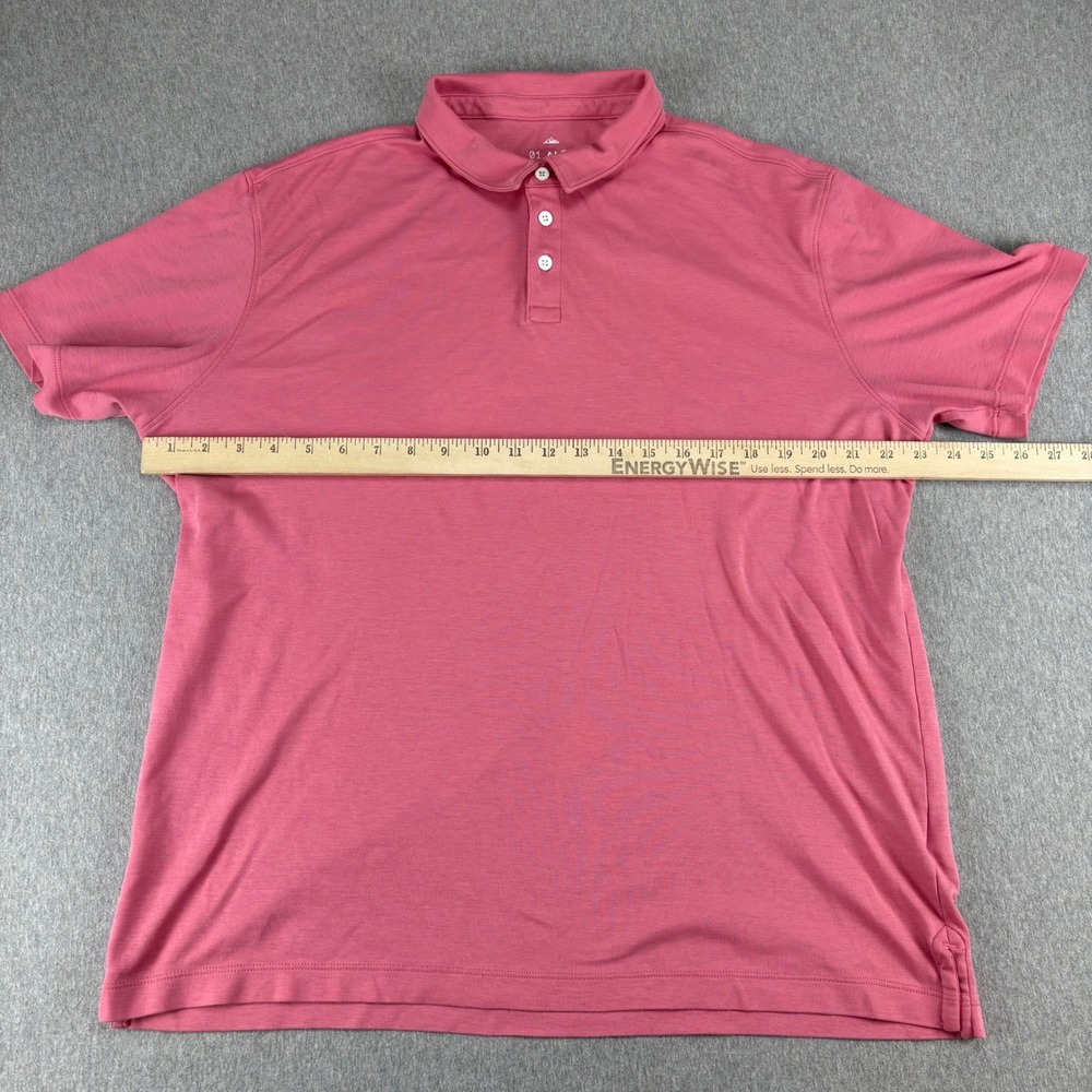 ALGO Golf Polo Mens XL Pink Short Sleeve Performance Polo Shirt Casual Sport - Picture 7 of 8